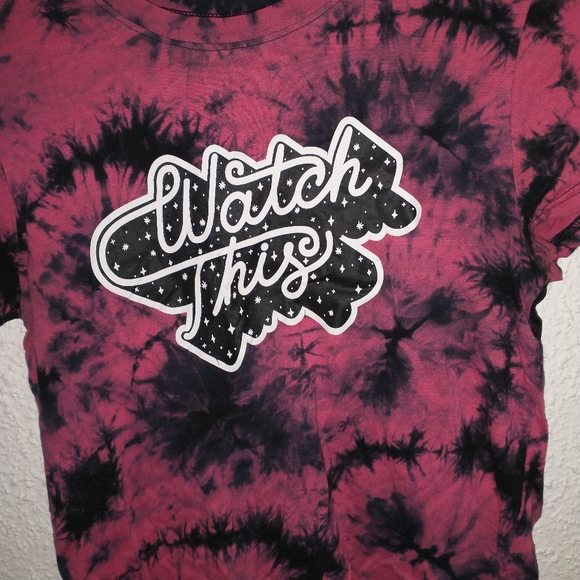 "watch this" emo tie dye shirt - Picture 1 of 3